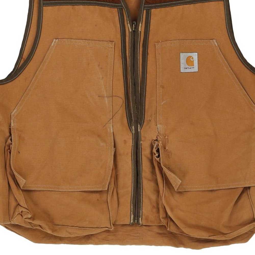 Heavily Worn Carhartt Gilet - XL Brown Cotton - image 6