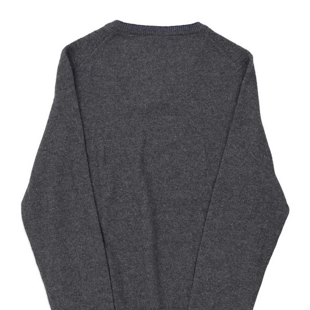 Fred Perry V-neck Jumper - Small Grey Wool - image 5