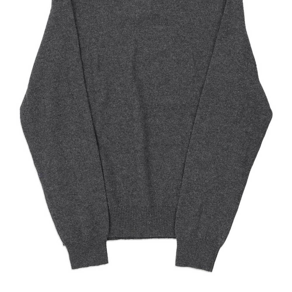 Fred Perry V-neck Jumper - Small Grey Wool - image 6