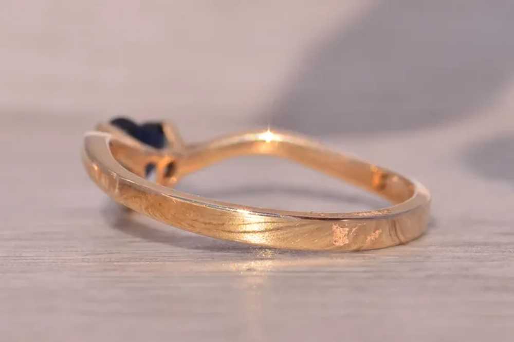 Heart Shaped Natural Sapphire Ring in Yellow Gold - image 3