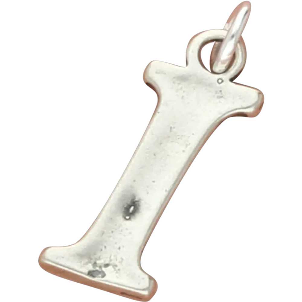 Sterling Silver Letter I Initial Charm - image 1
