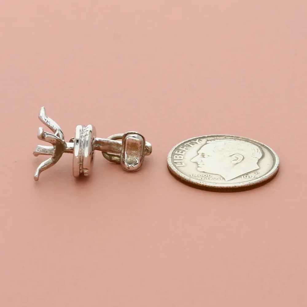 Sterling Silver Vintage 3D Swivel Chair Charm - image 4