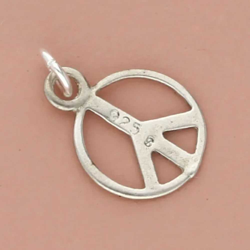 Sterling Silver Tiny Peace Sign Symbol Charm - image 3