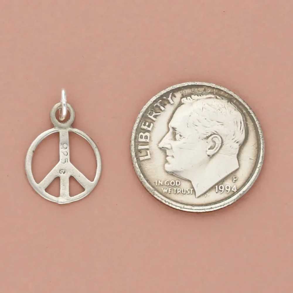 Sterling Silver Tiny Peace Sign Symbol Charm - image 4