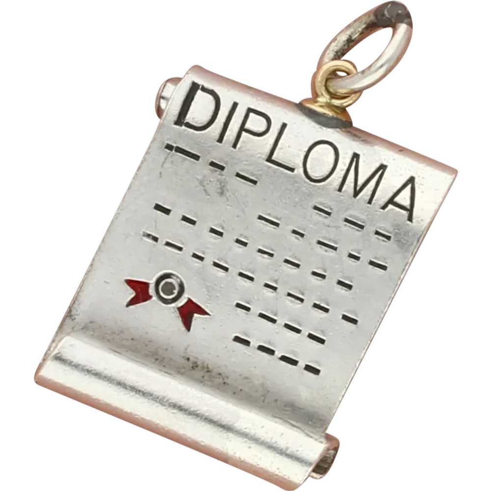 Sterling Silver 3D Diploma Charm - image 1