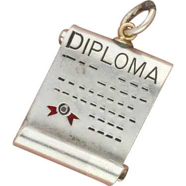 Sterling Silver 3D Diploma Charm