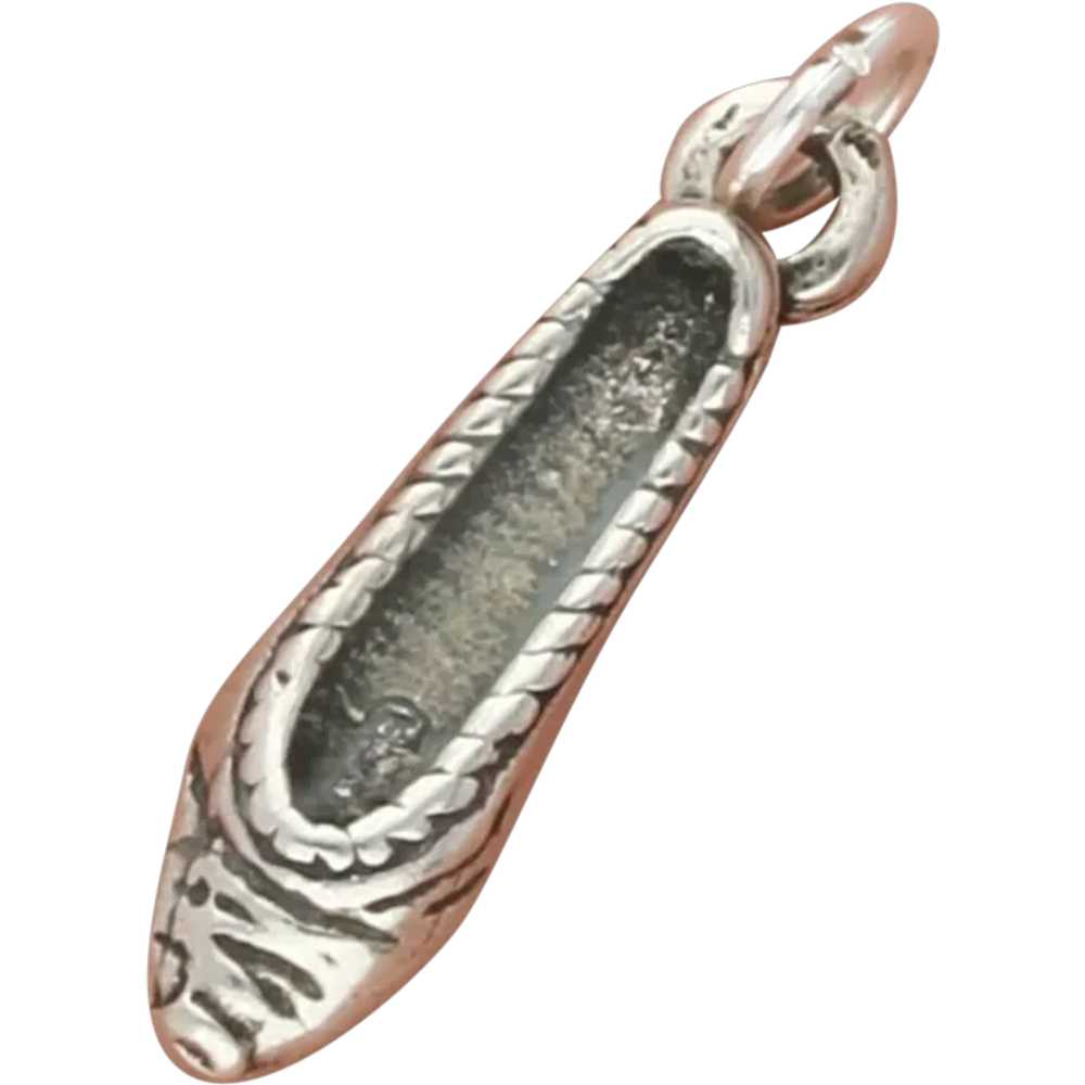 Sterling Silver 3D Flat Shoe Charm - image 1