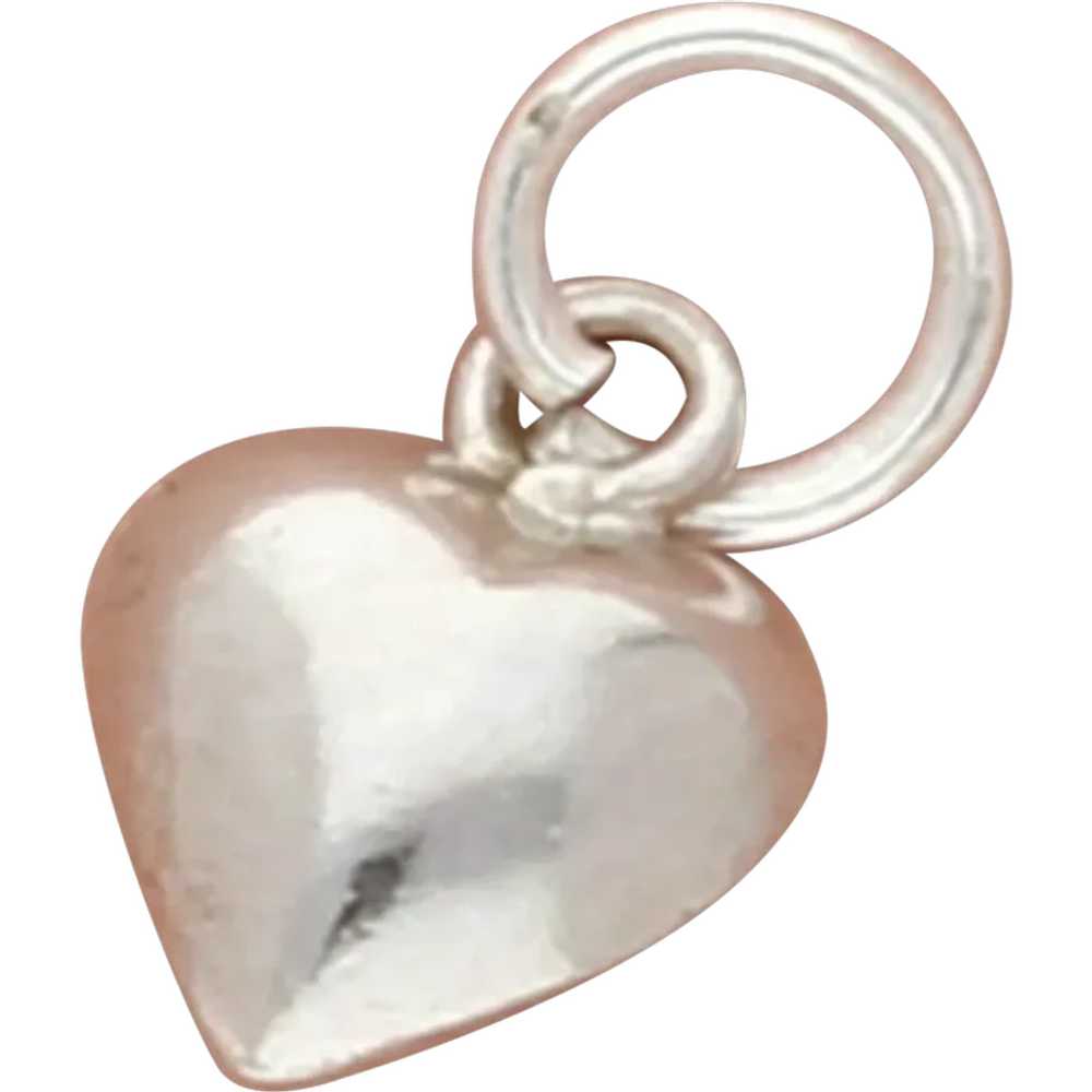 Sterling Silver Tiny Puffy Heart Charm - image 1