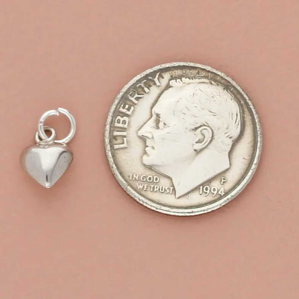Sterling Silver Tiny Puffy Heart Charm - image 3