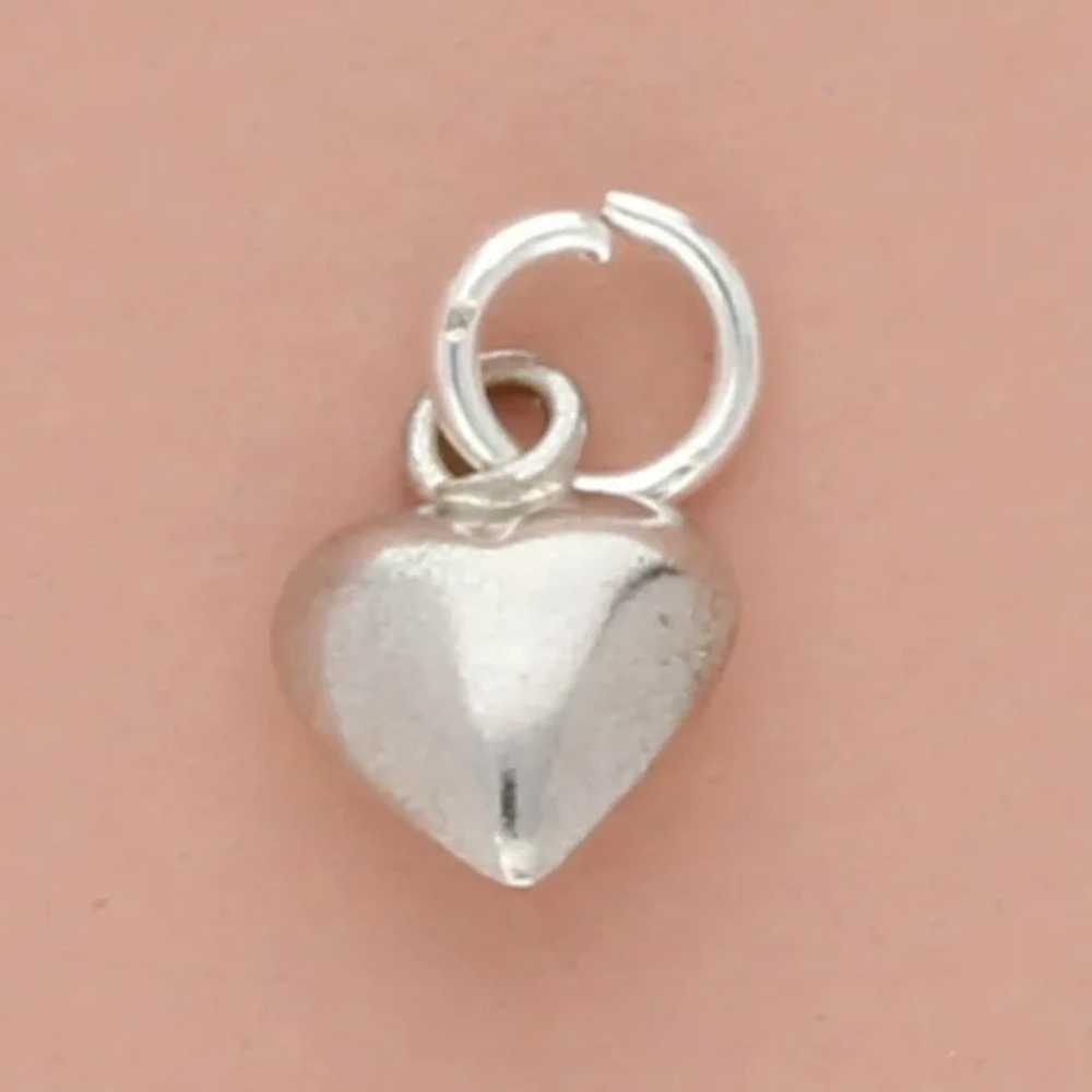 Sterling Silver Tiny Puffy Heart Charm - image 4