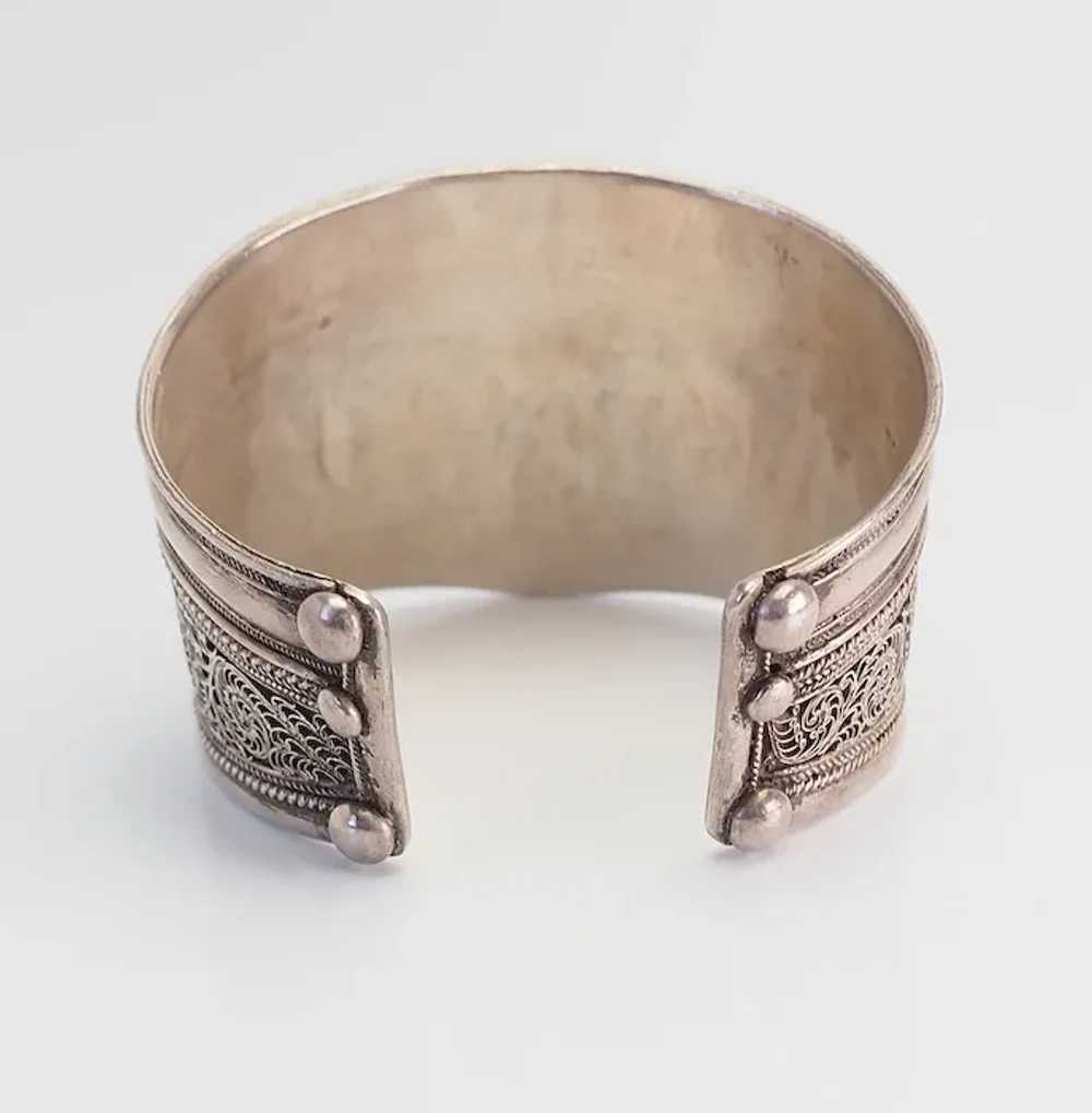 Antique Middle East wide sterling silver ornate u… - image 4