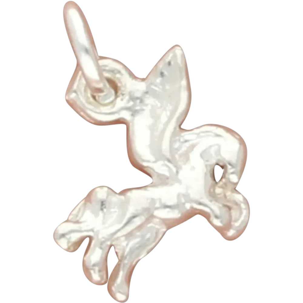 Sterling Silver Tiny Pegasus Horse Charm - image 1