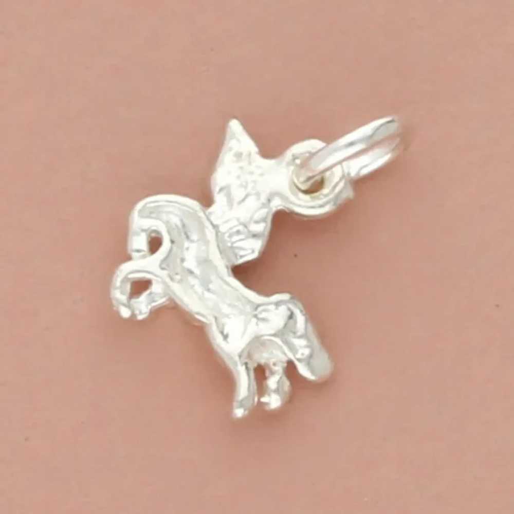 Sterling Silver Tiny Pegasus Horse Charm - image 3