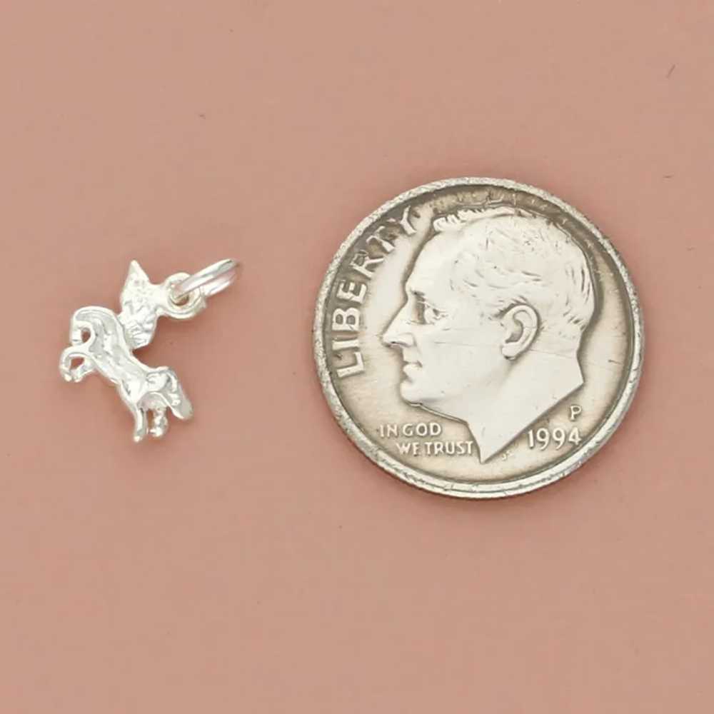 Sterling Silver Tiny Pegasus Horse Charm - image 4