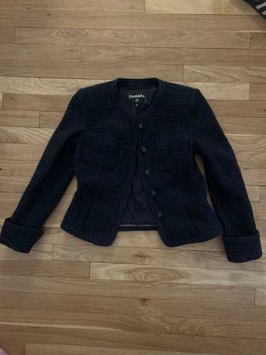 Chanel navy and black tweed jacket