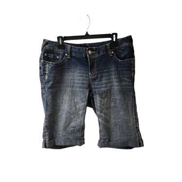 Aria Ariya Blue Jean Bermuda Shorts Capris Crop S… - image 1