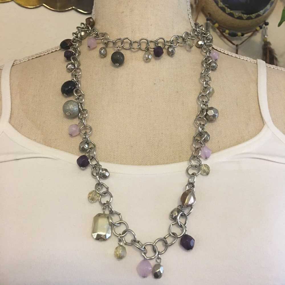Vintage Vintage bead charm bauble chain long neck… - image 5