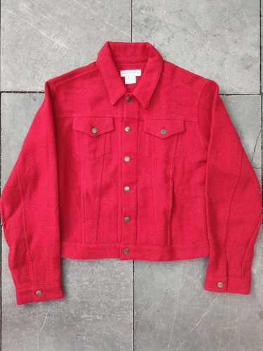Dries Van Noten Vintage Red Wool Trucker Jacket