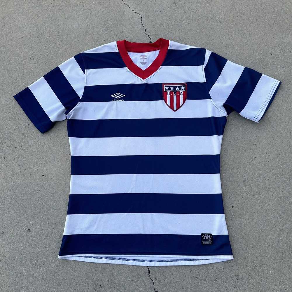 Jersey × Soccer Jersey × Vintage Umbro USA Stripe… - image 1