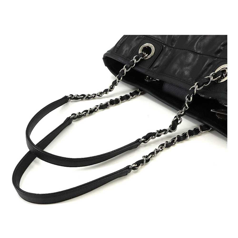 Chanel CHANEL Deauville Chain Leather Black Silve… - image 5
