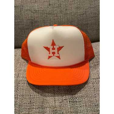 Blank Vintage Houston Astros Trucker Cap/Hat Oran… - image 1