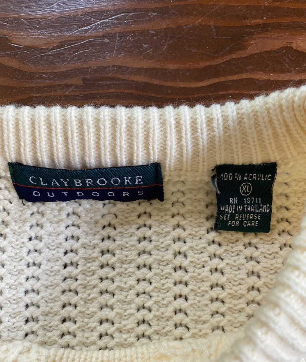 Vintage Vintage 90’s Claybrooke Cream Cable Knit … - image 5