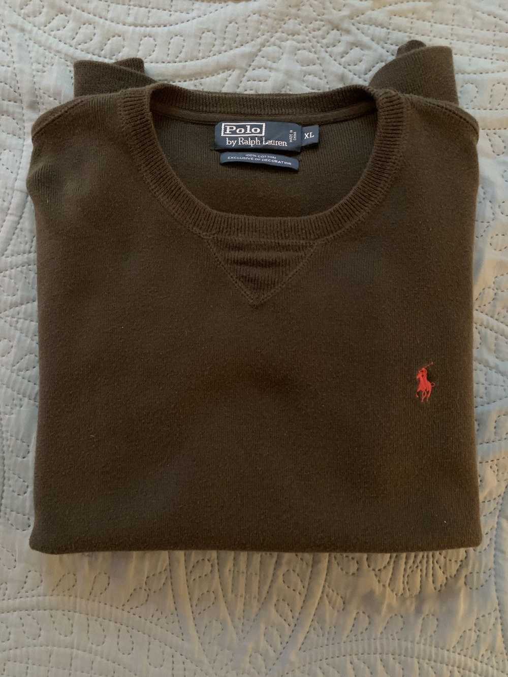 Polo Ralph Lauren Olive Green Polo Crewneck Sweat… - image 1