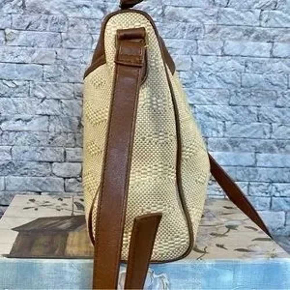Etienne Aigner Shoulder Bag Vintage Woven Jute Br… - image 7