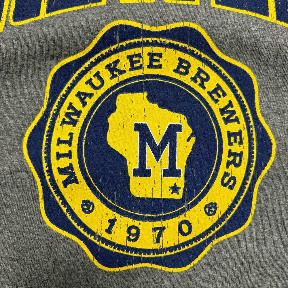 MLB MLB Milwaukee Brewers Y2K Gray Navy Graphic C… - image 5