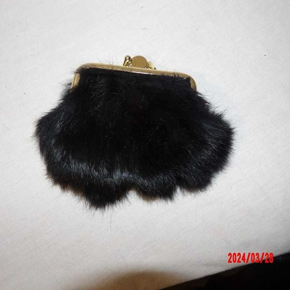 Vintage Woman's Clutch/Coin Purse Rabbit Fur Kiss… - image 2