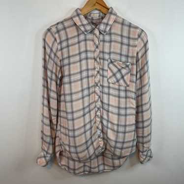 Rails Rails Pink Plaid Button Up XS Collared Long… - image 1