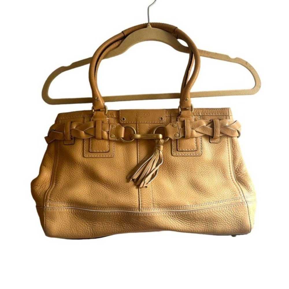 COACH Hampton Tassel Pebbled Leather Handbag - image 1