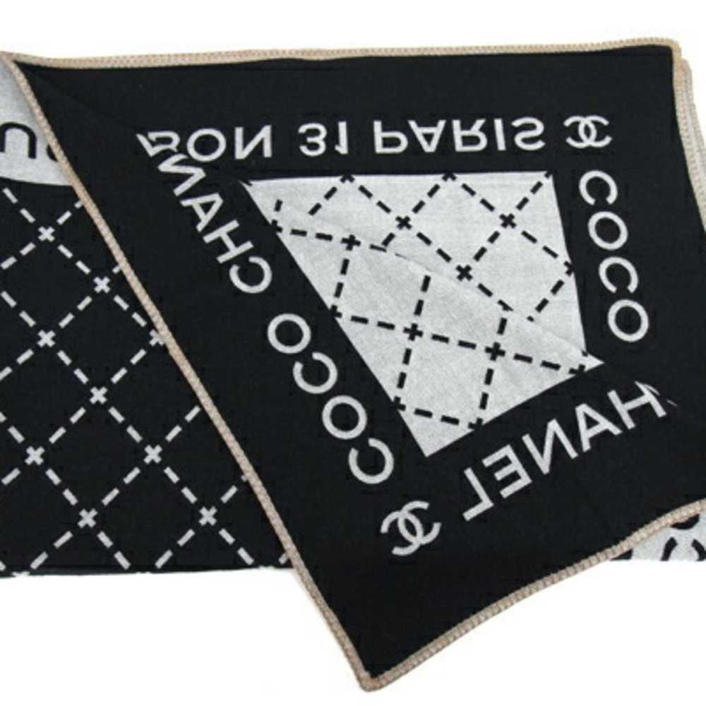 Chanel CHANEL blanket black gray 94% wool 6% silk… - image 3