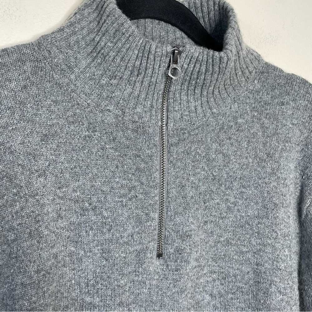 J.Crew J. CREW gray 1/4 zip mock neck wool blend … - image 2