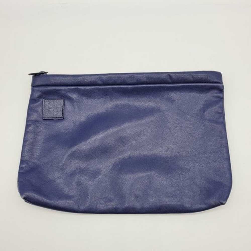 Vintage 90s Giani Bernini Logo Blue Leather Clutc… - image 1