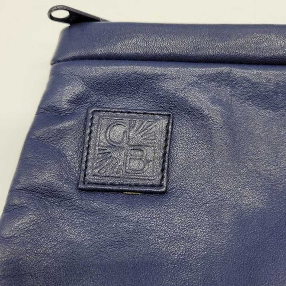 Vintage 90s Giani Bernini Logo Blue Leather Clutc… - image 4