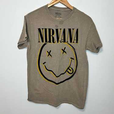 Nirvana Nirvana Tan Graphic Tee M Unisex Licensed 