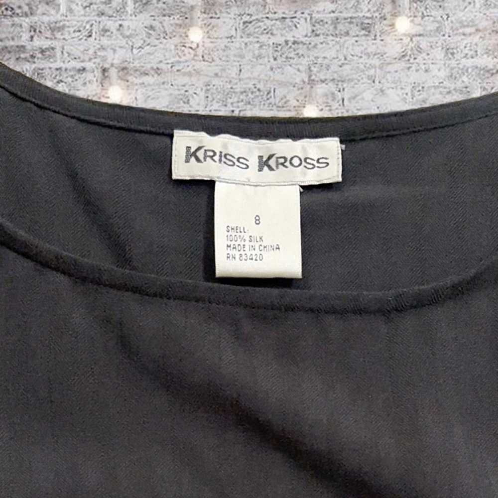 Vintage Kriss Kross Silk Flowy Tank Charcoal Blac… - image 5
