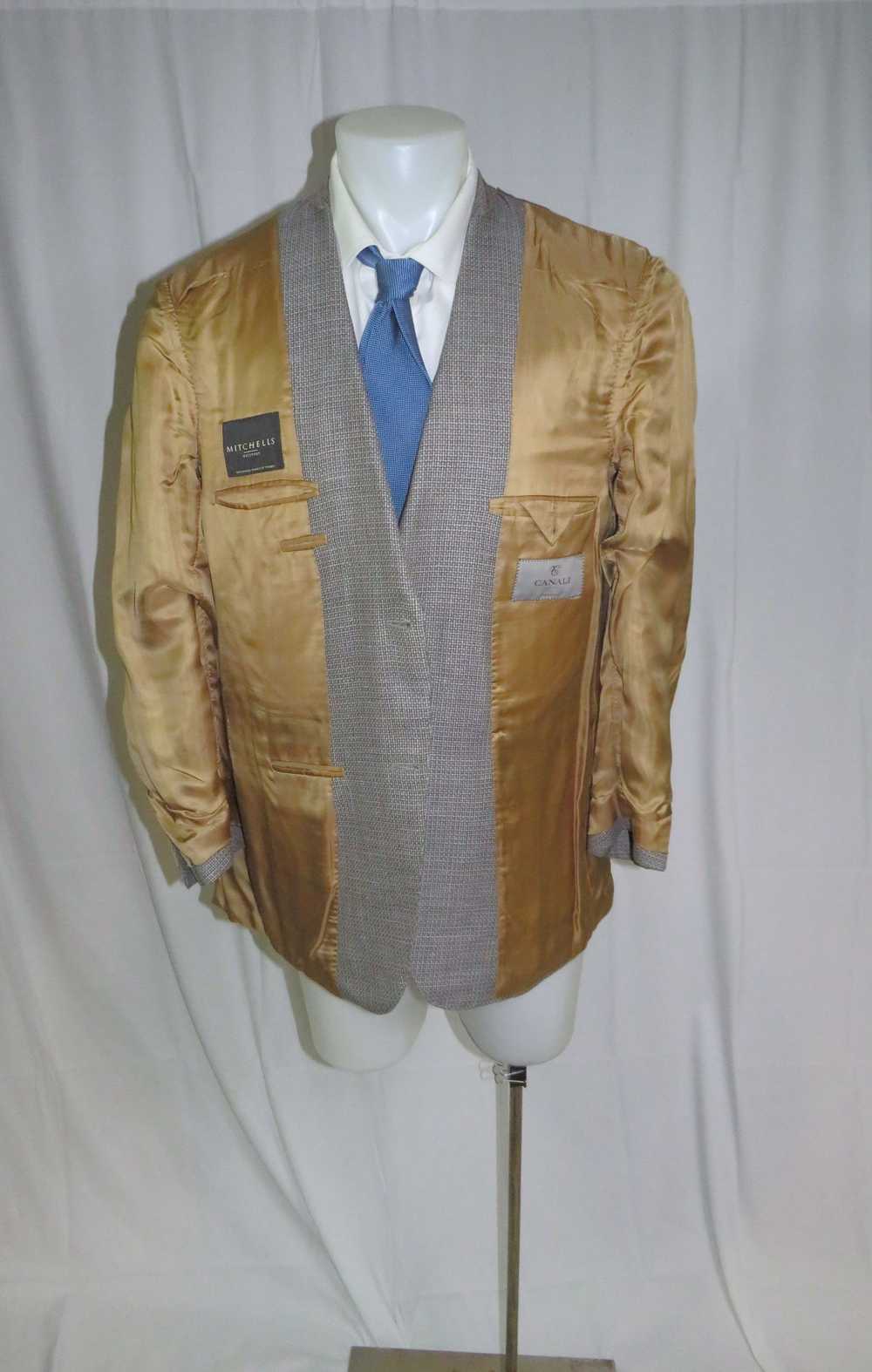 Canali 1934 Current Silk Blend Taupe Weave Two Bu… - image 9