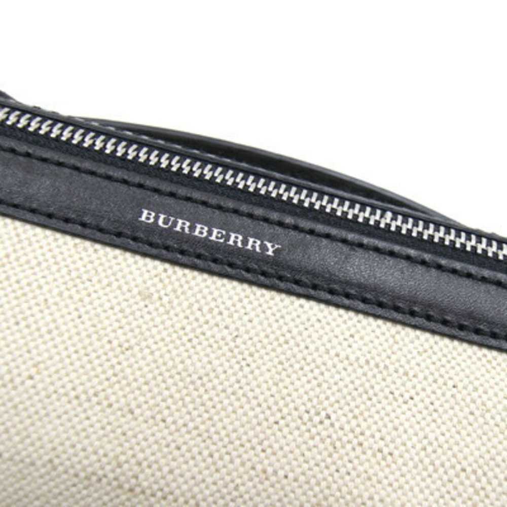 Burberry BURBERRY Handbag Natural Black Canvas Le… - image 7