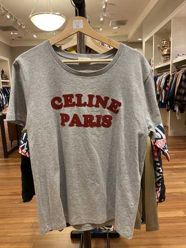 Celine Celine T-shirt in Flocked Cotton Sz. L