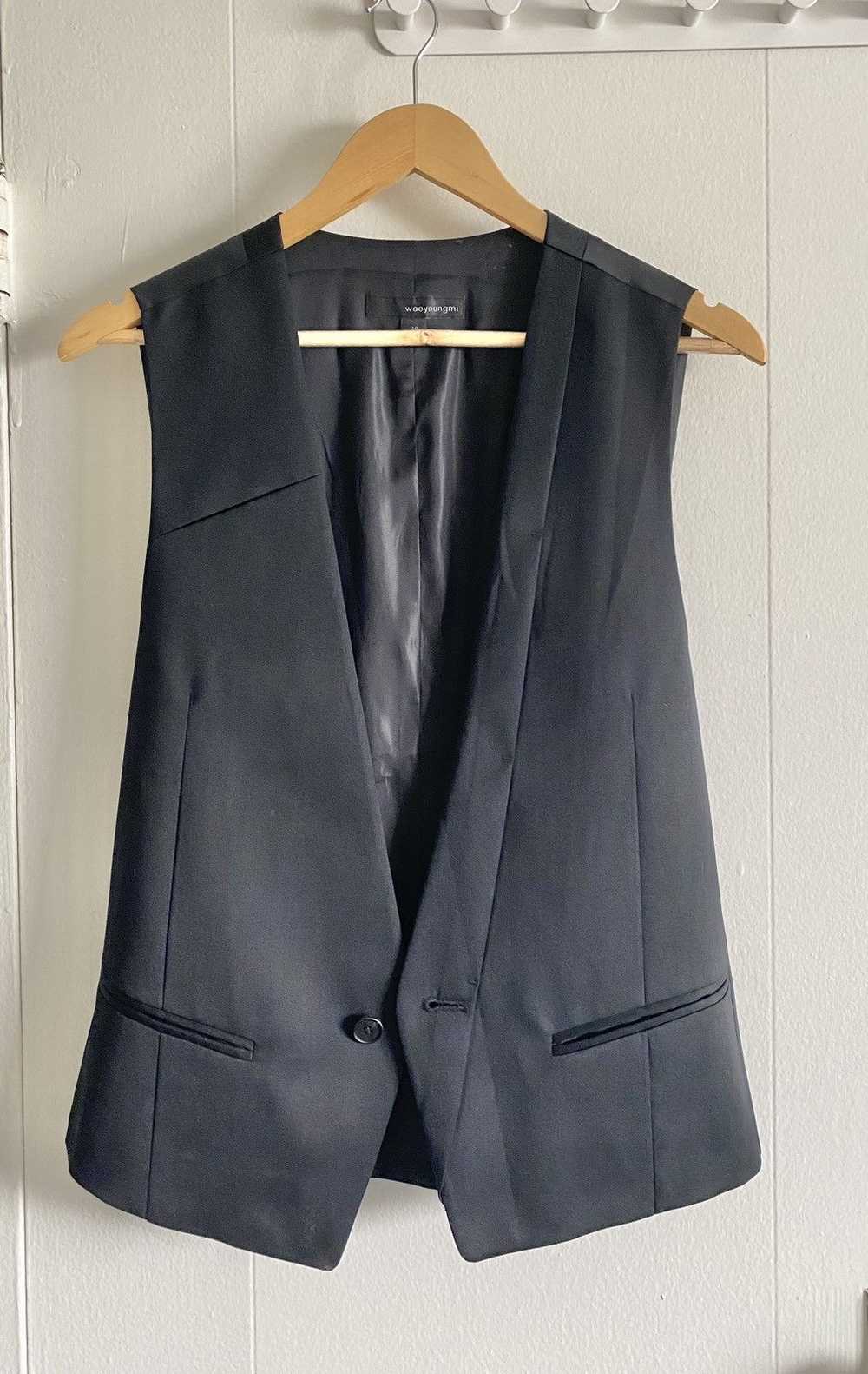 Wooyoungmi Wooyoungmi Asymmetric Wool Vest Black … - image 1