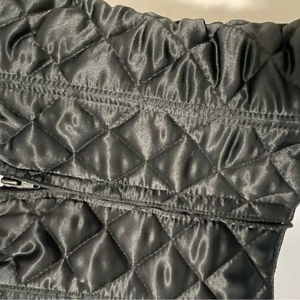 Vintage 90s Natori Quilted Sequins Black Corset B… - image 6