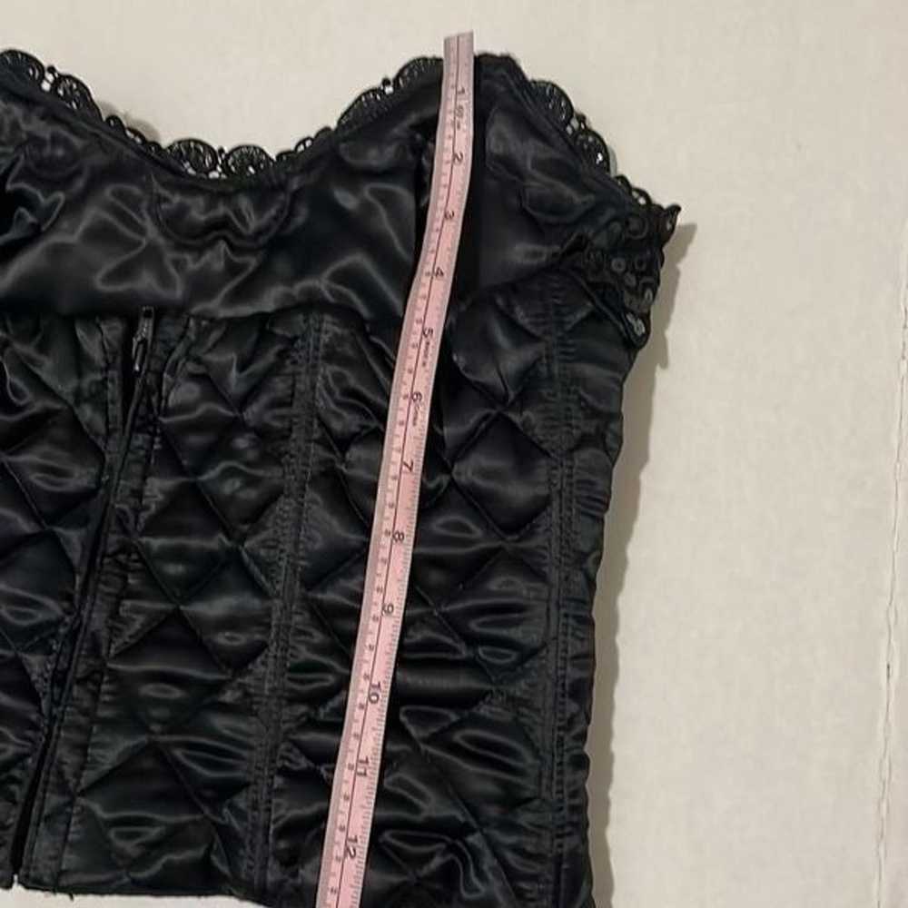Vintage 90s Natori Quilted Sequins Black Corset B… - image 9