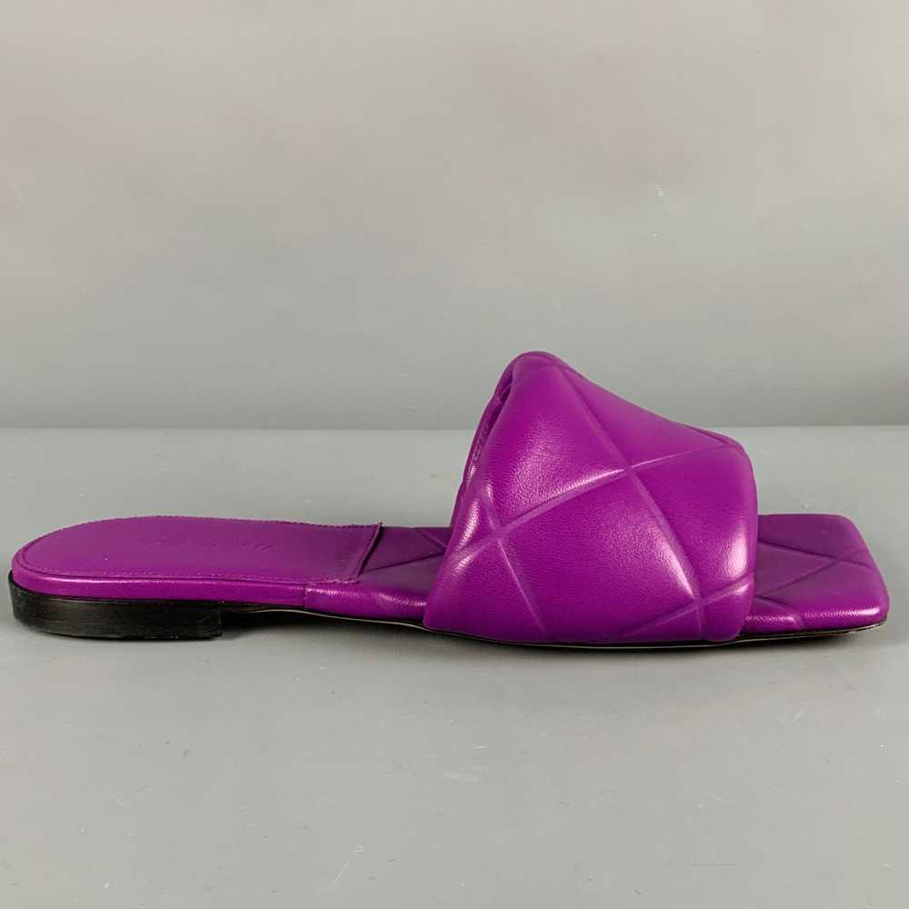 Bottega Veneta Purple Leather Quilted Square Toe … - image 2