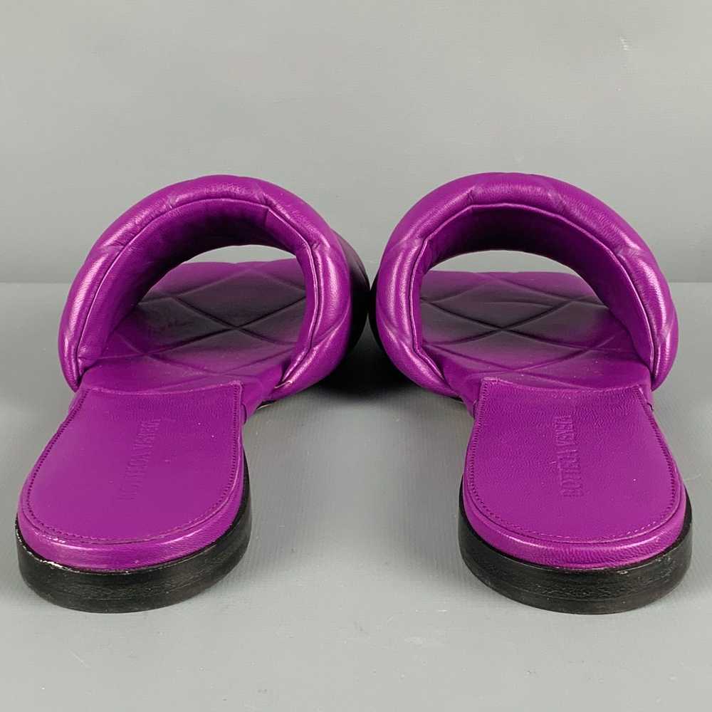 Bottega Veneta Purple Leather Quilted Square Toe … - image 3