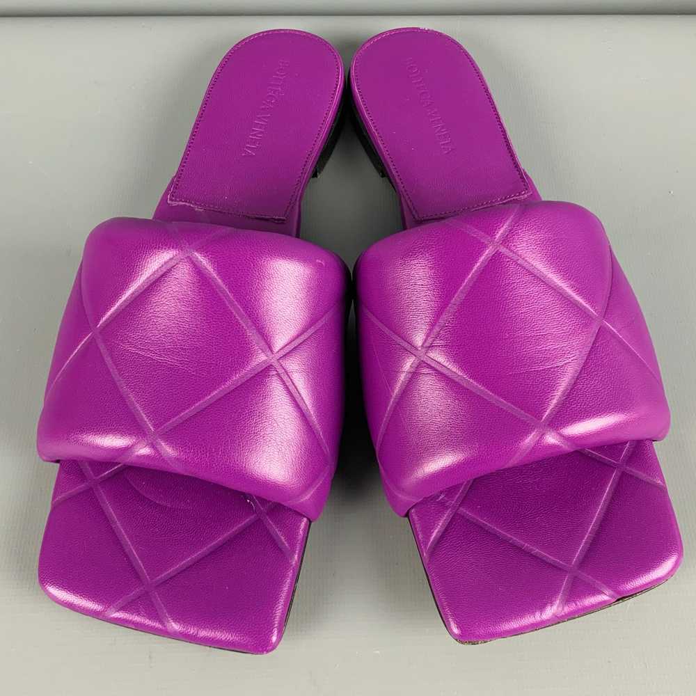 Bottega Veneta Purple Leather Quilted Square Toe … - image 4