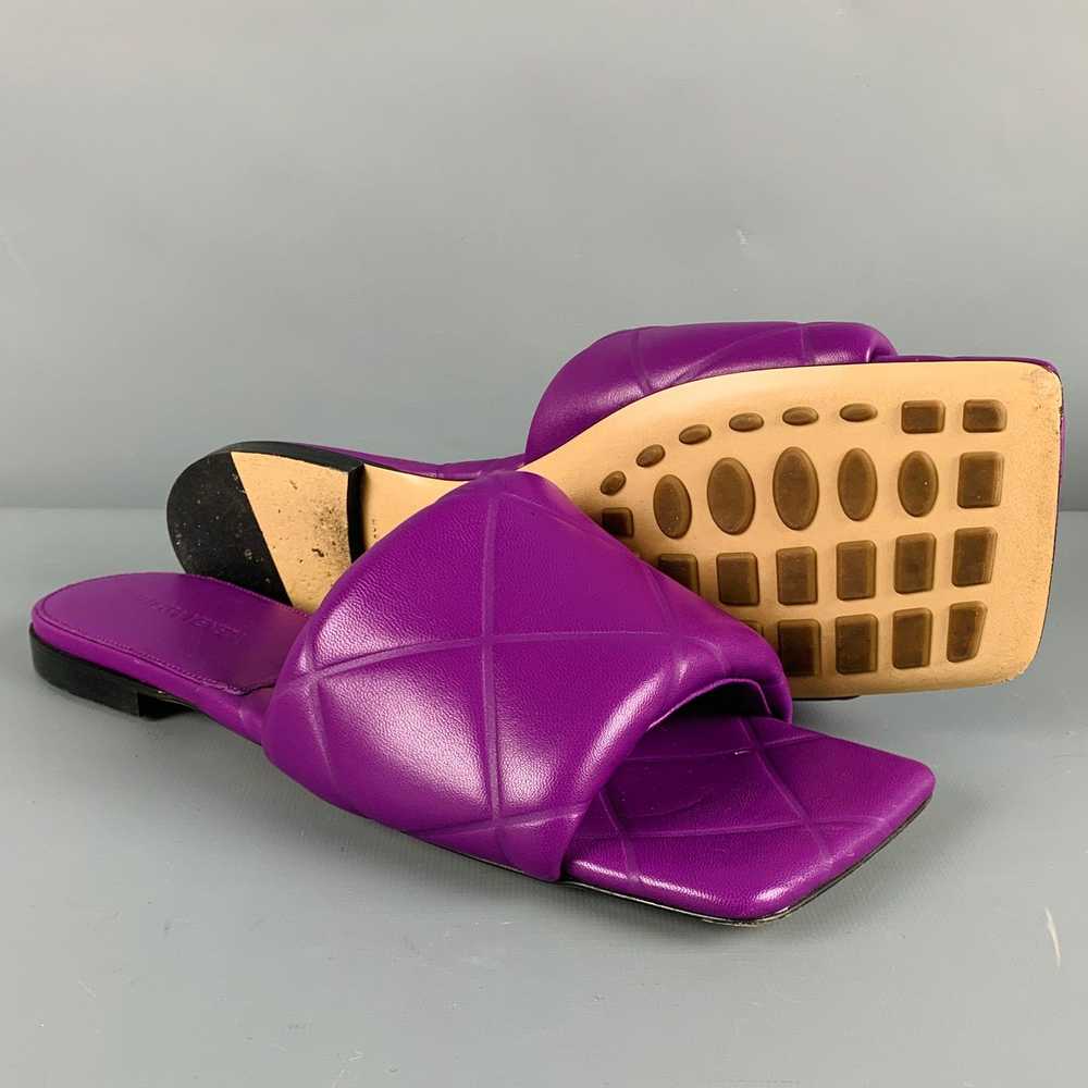 Bottega Veneta Purple Leather Quilted Square Toe … - image 5