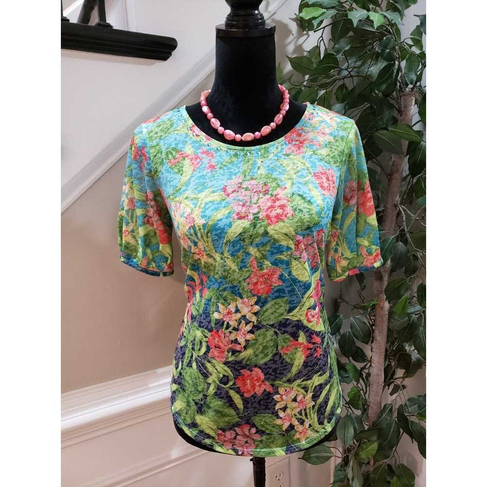 Other Ruby Rd. Floral Round Neck Short Sleeve Top… - image 11