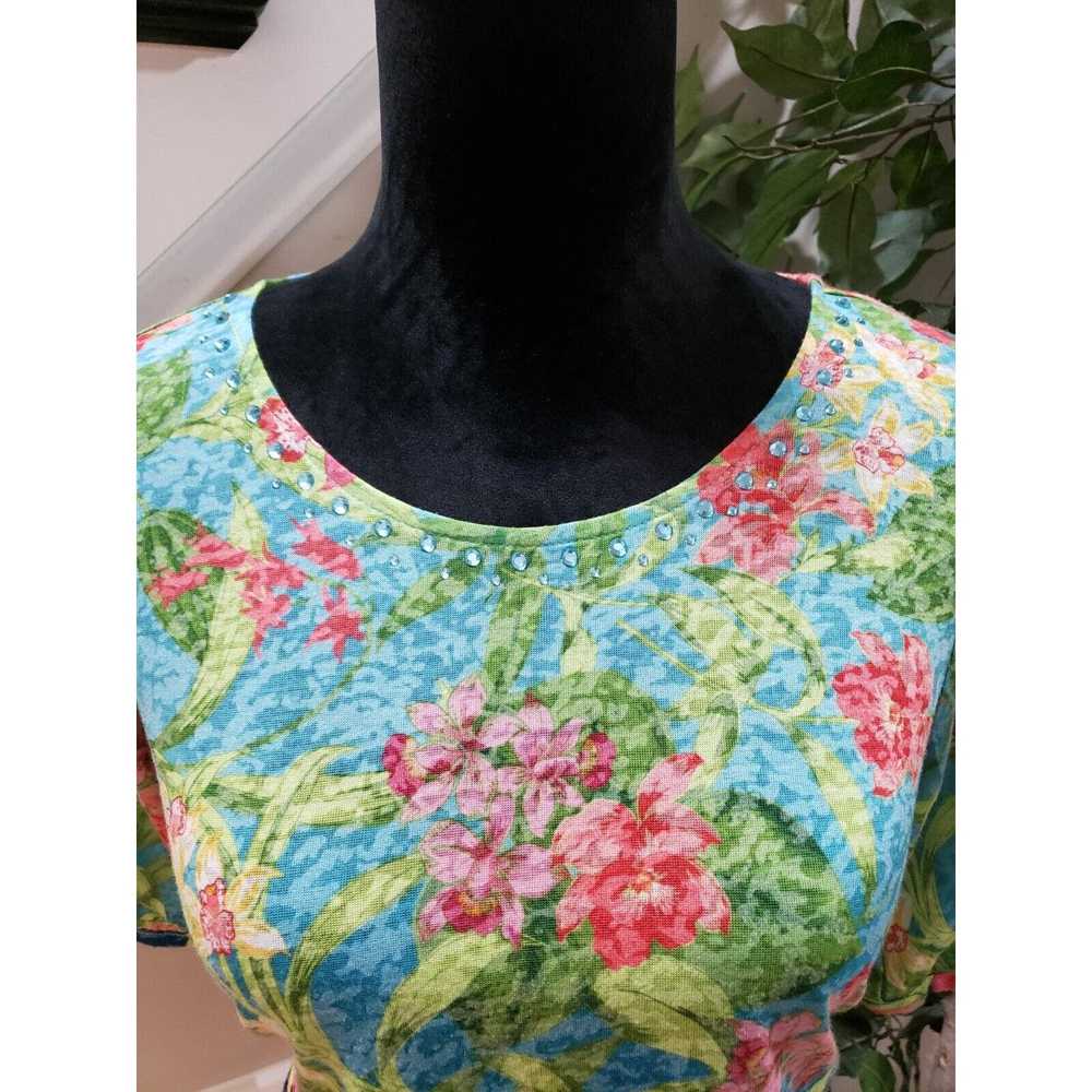 Other Ruby Rd. Floral Round Neck Short Sleeve Top… - image 2